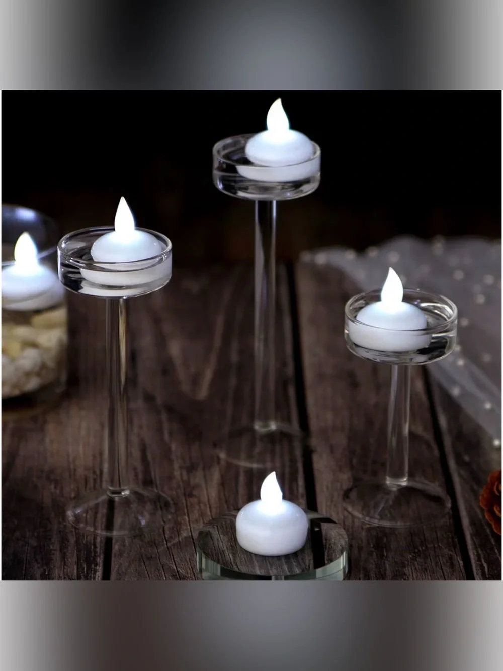White Floating LED Candles - 12 Pack